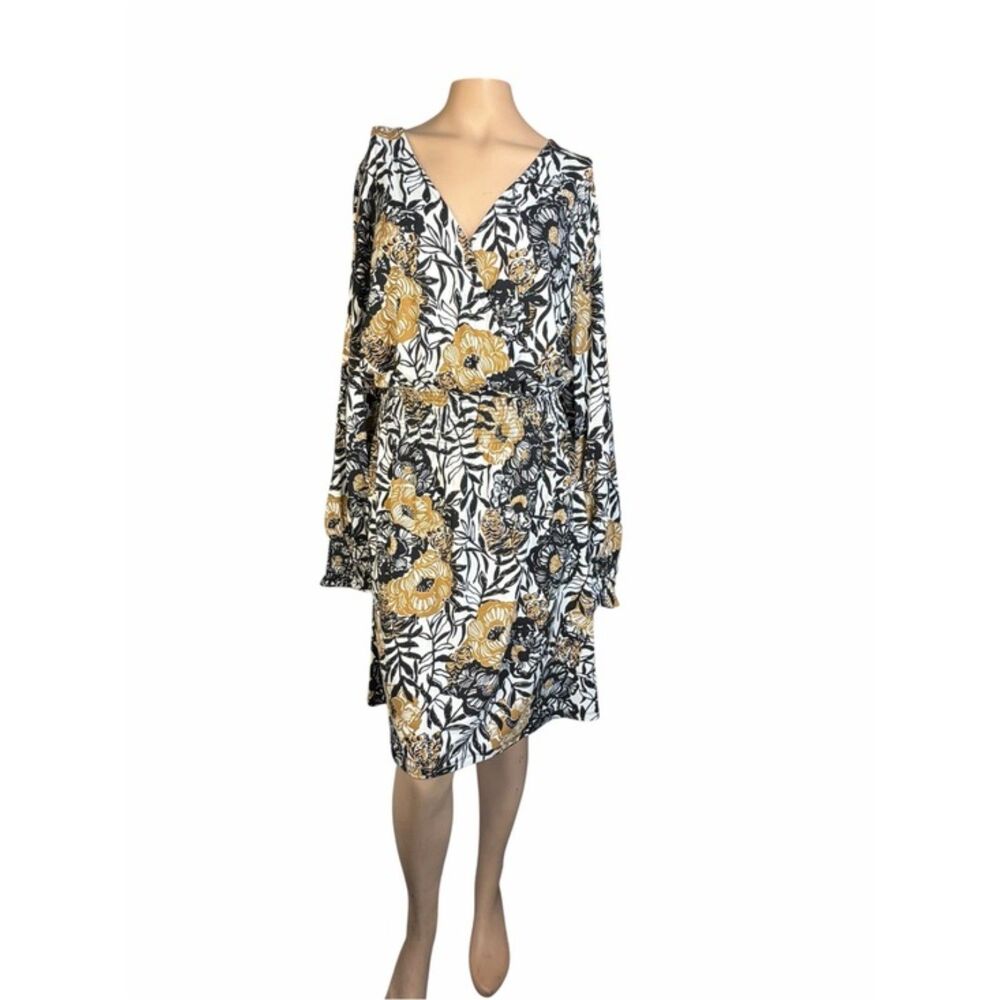 Lilly Pulitzer Talley Long Sleeve Dress Onyx Peony Party Tiger Floral Print Size